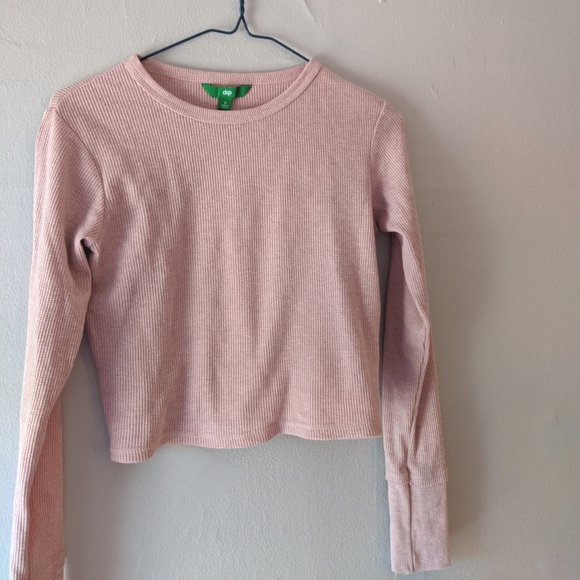 2/$20 Pink Waffle Crop Dip Medium Women's - Picture 3 of 5